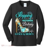 My October Birthday With God's Grace And Mercy Kids Long Sleeve Shirt thumb 0