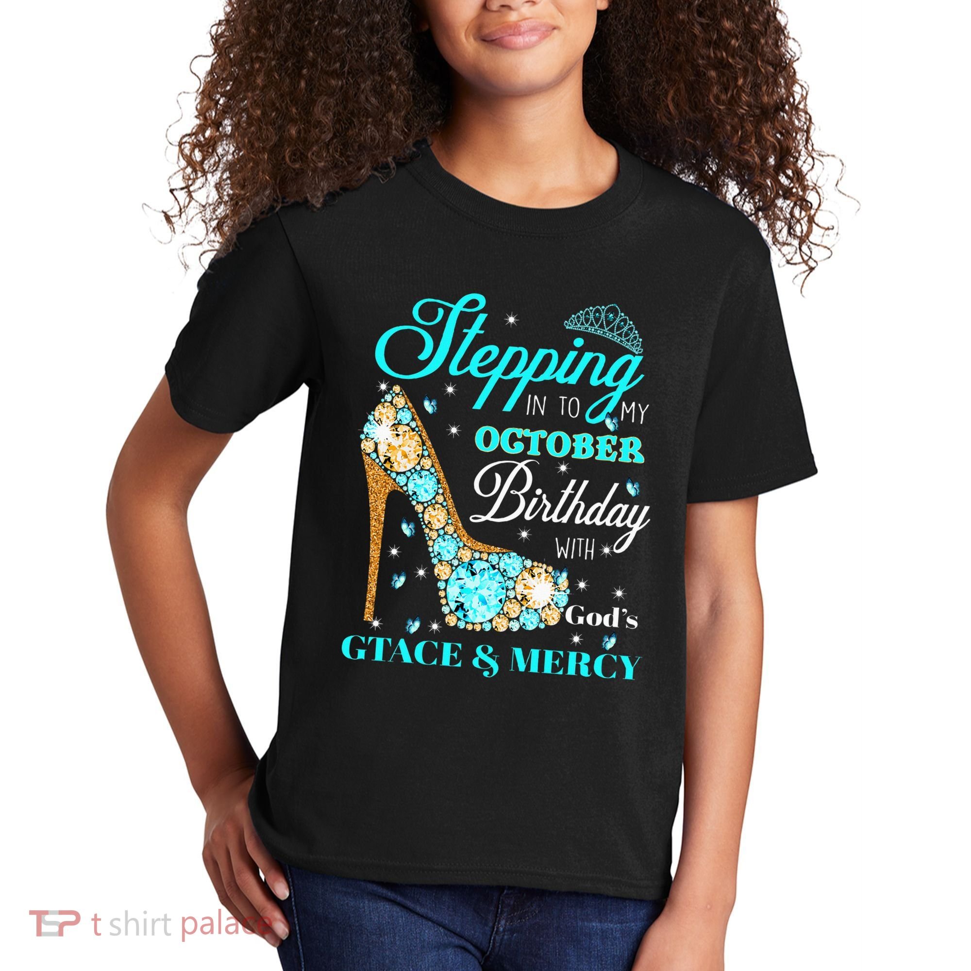 My October Birthday With God's Grace And Mercy Kids T-Shirt