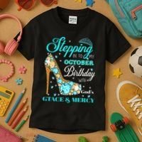 My October Birthday With God's Grace And Mercy Kids T-Shirt thumb 3