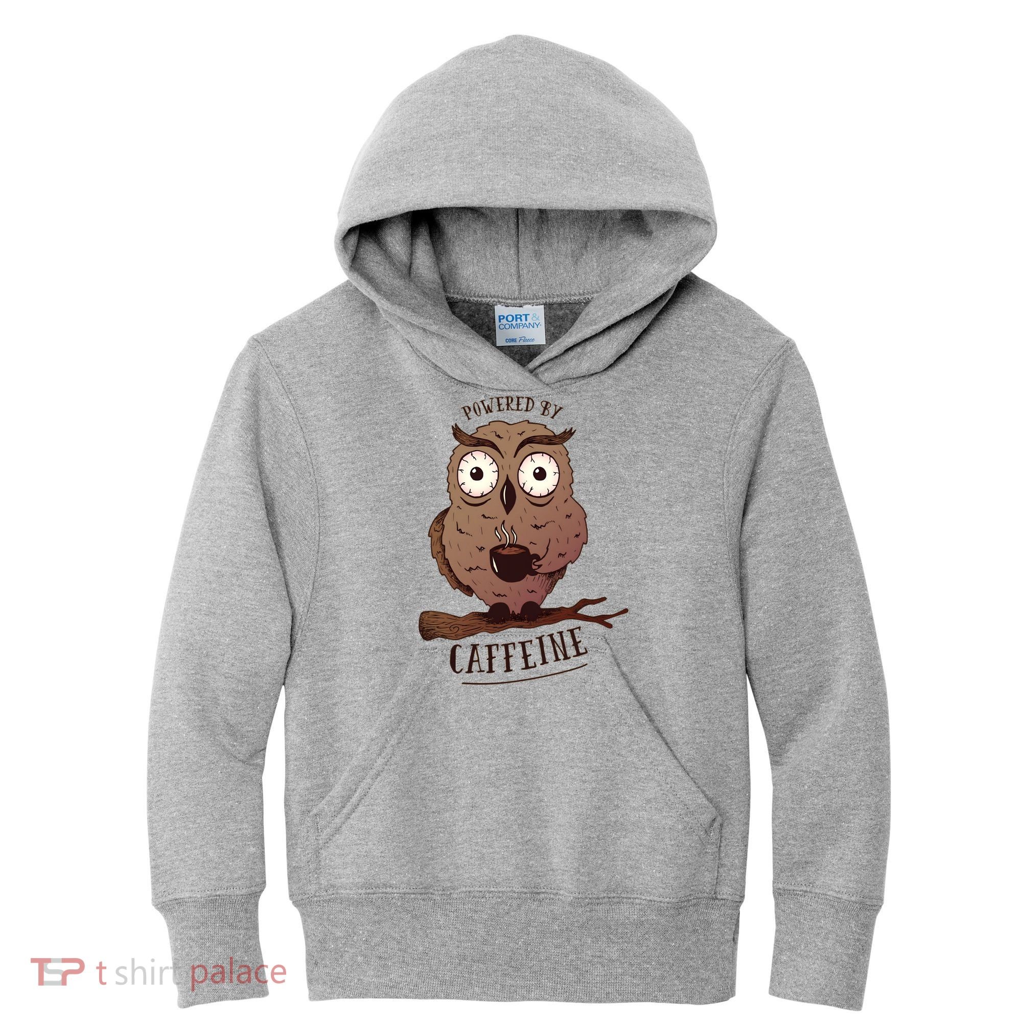 Monday Owl Coffee Caffeine Work Office Kids Hoodie
