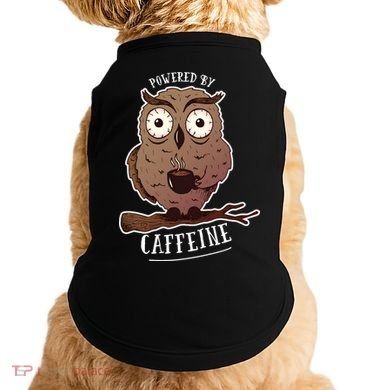 Monday Owl Coffee Caffeine Work Office Doggie Tank