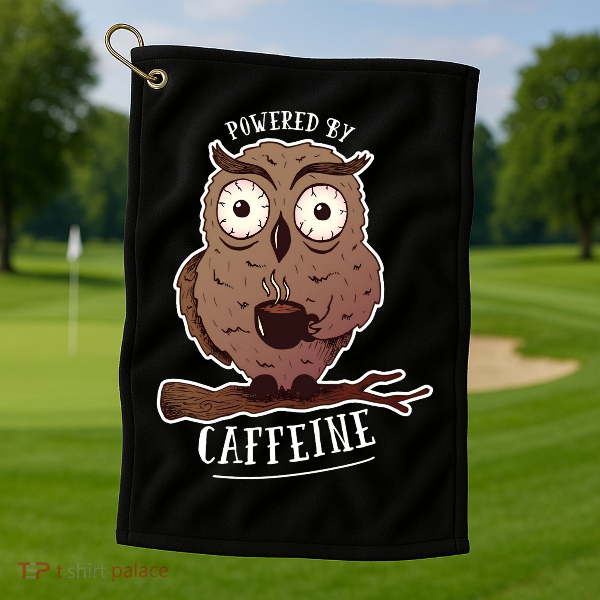 Monday Owl Coffee Caffeine Work Office Golf Towel
