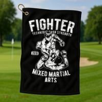Mma Outfit Cage Fighting Mixed Martial Arts Gift Golf Towel thumb 1