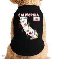 Map Of California Landmarks Major Cities Flag Doggie Tank thumb 0
