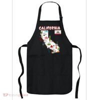 Map Of California Landmarks Major Cities Flag Apron thumb 0