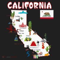 Map Of California Landmarks Major Cities Flag Tumbler thumb 3