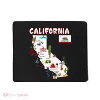 Map Of California Landmarks Major Cities Flag Mousepad thumb 0