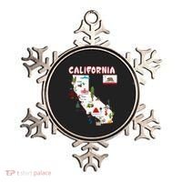 Map Of California Landmarks Major Cities Flag Ornament thumb 0