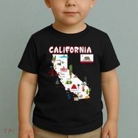 Map Of California Landmarks Major Cities Flag Toddler T-Shirt thumb 2
