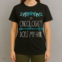 My Oncologist Does My Hair Ovarian Cancer Awareness Products T-Shirt thumb 4