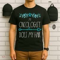 My Oncologist Does My Hair Ovarian Cancer Awareness Products T-Shirt thumb 6