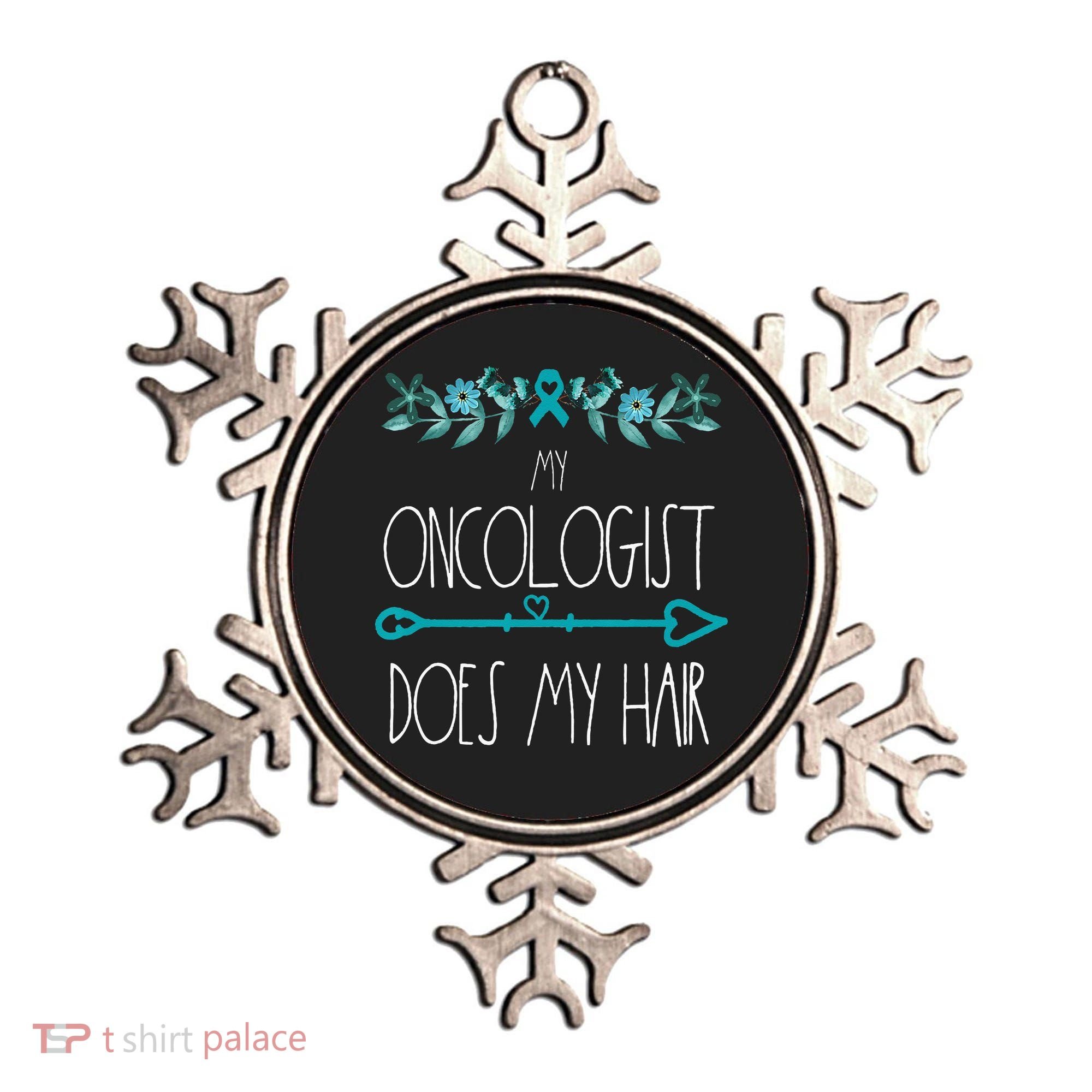 My Oncologist Does My Hair Ovarian Cancer Awareness Products Ornament