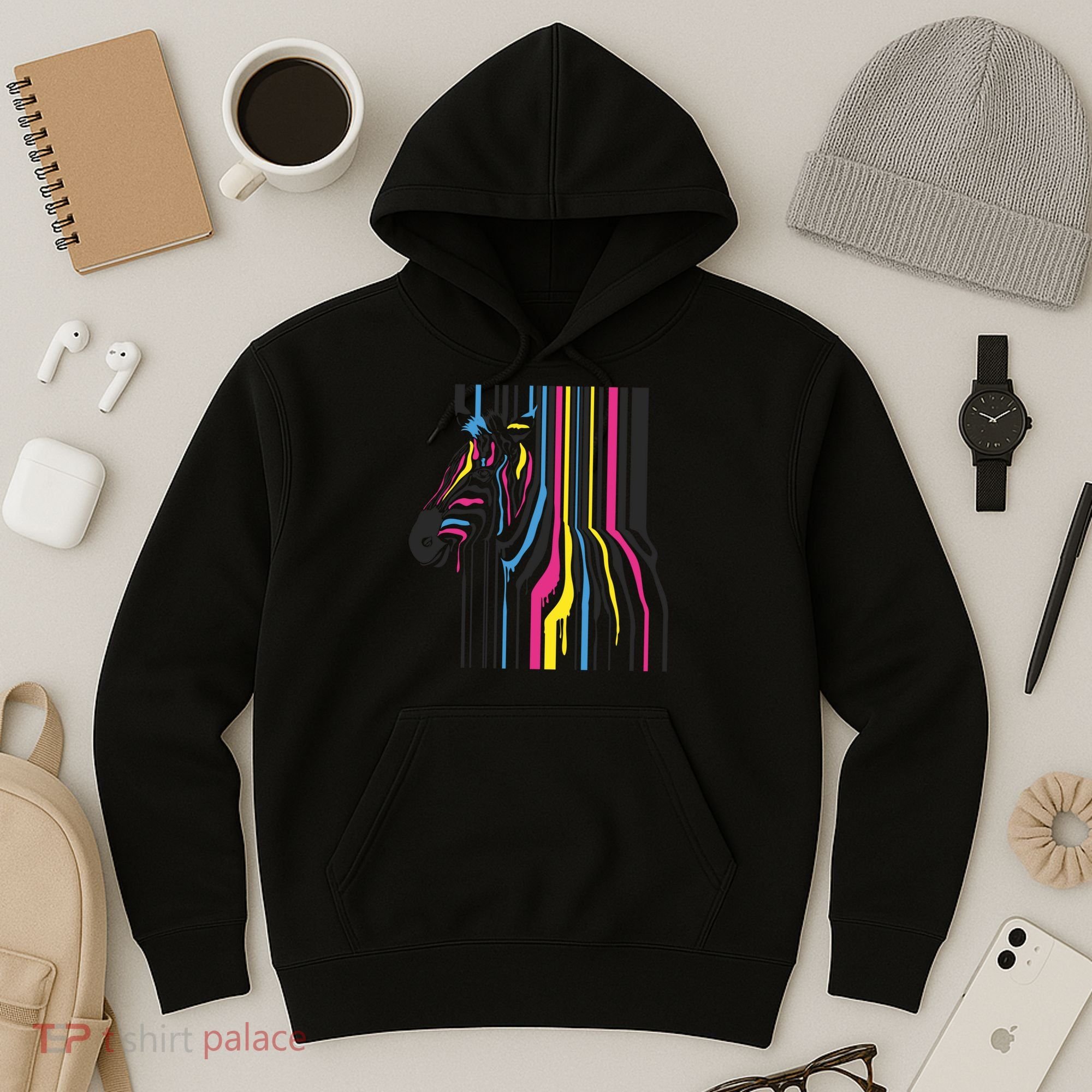 Modern Abstract Zebra Hoodie
