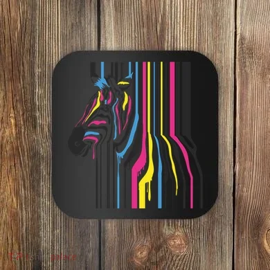 Modern Abstract Zebra Coaster