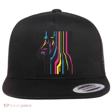 Modern Abstract Zebra Flat Bill Trucker Hat