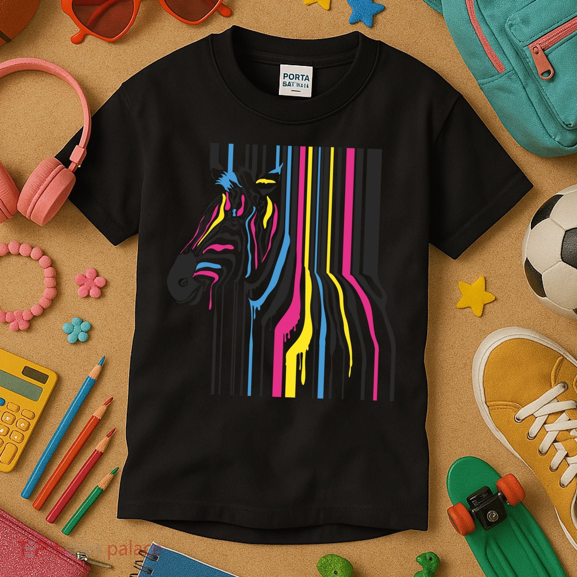 Modern Abstract Zebra Kids T-Shirt