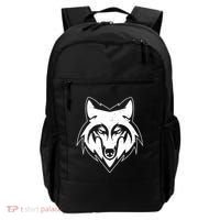 Modern Wolf Face Symbol Backpack thumb 0