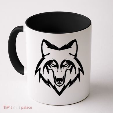 Modern Wolf Face Symbol Coffee Mug