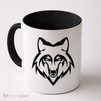 Modern Wolf Face Symbol Coffee Mug thumb 0