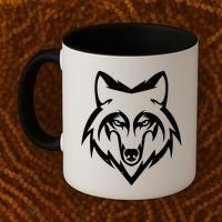 Modern Wolf Face Symbol Coffee Mug thumb 2