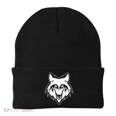 Modern Wolf Face Symbol Beanie