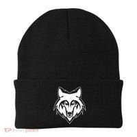 Modern Wolf Face Symbol Beanie thumb 0