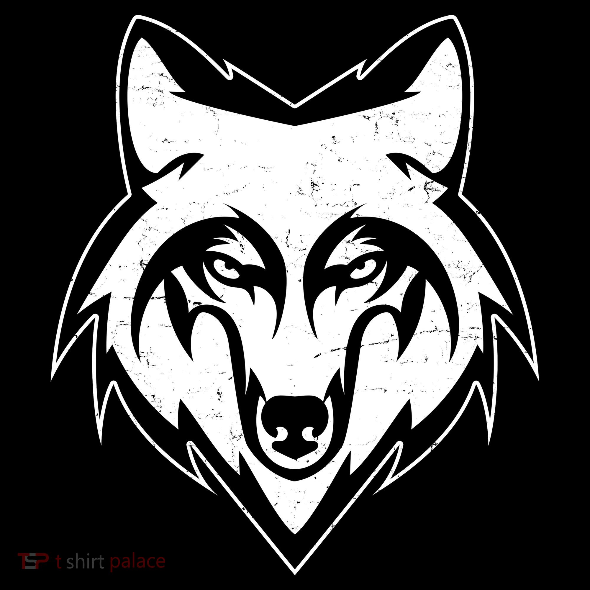 Modern Wolf Face Symbol Women's Hoodie