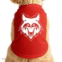 Modern Wolf Face Symbol Doggie Tank thumb 0