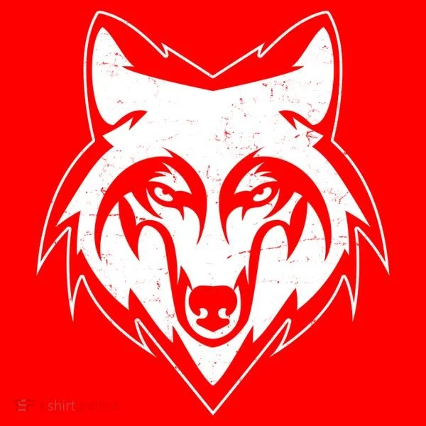 Modern Wolf Face Symbol Doggie Tank