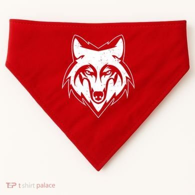 Modern Wolf Face Symbol USA-Made Doggie Bandana