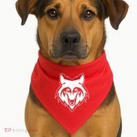 Modern Wolf Face Symbol USA-Made Doggie Bandana thumb 1