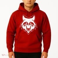 Modern Wolf Face Symbol Hoodie thumb 2