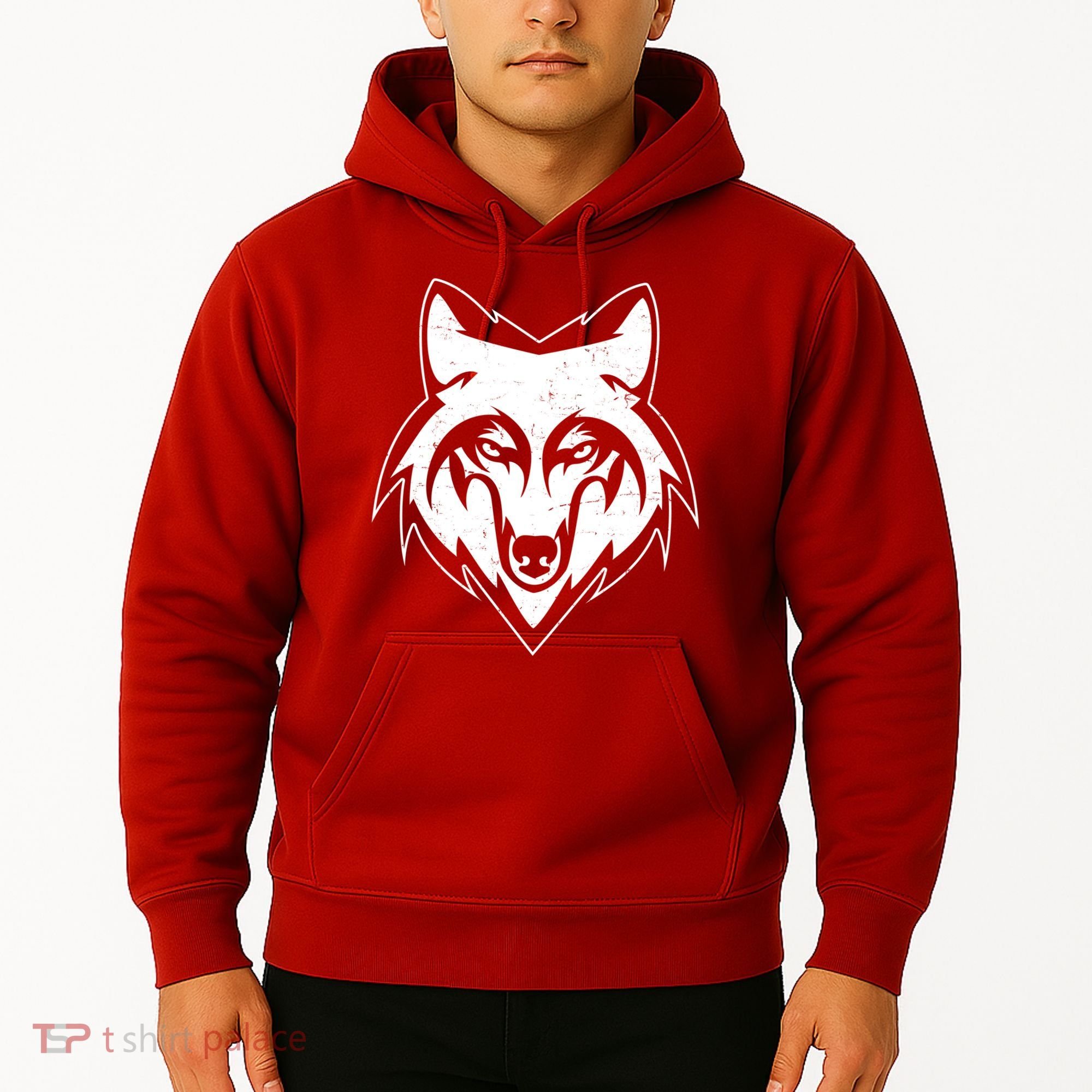 Modern Wolf Face Symbol Hoodie