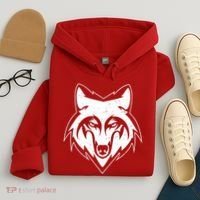 Modern Wolf Face Symbol Hoodie thumb 4