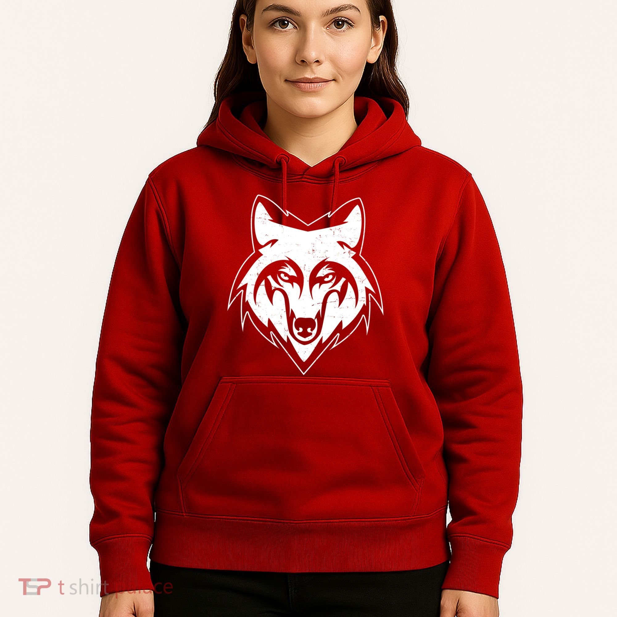 Modern Wolf Face Symbol Hoodie