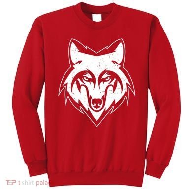 Modern Wolf Face Symbol Sweatshirt