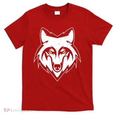 Modern Wolf Face Symbol T-Shirt