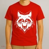 Modern Wolf Face Symbol T-Shirt thumb 3