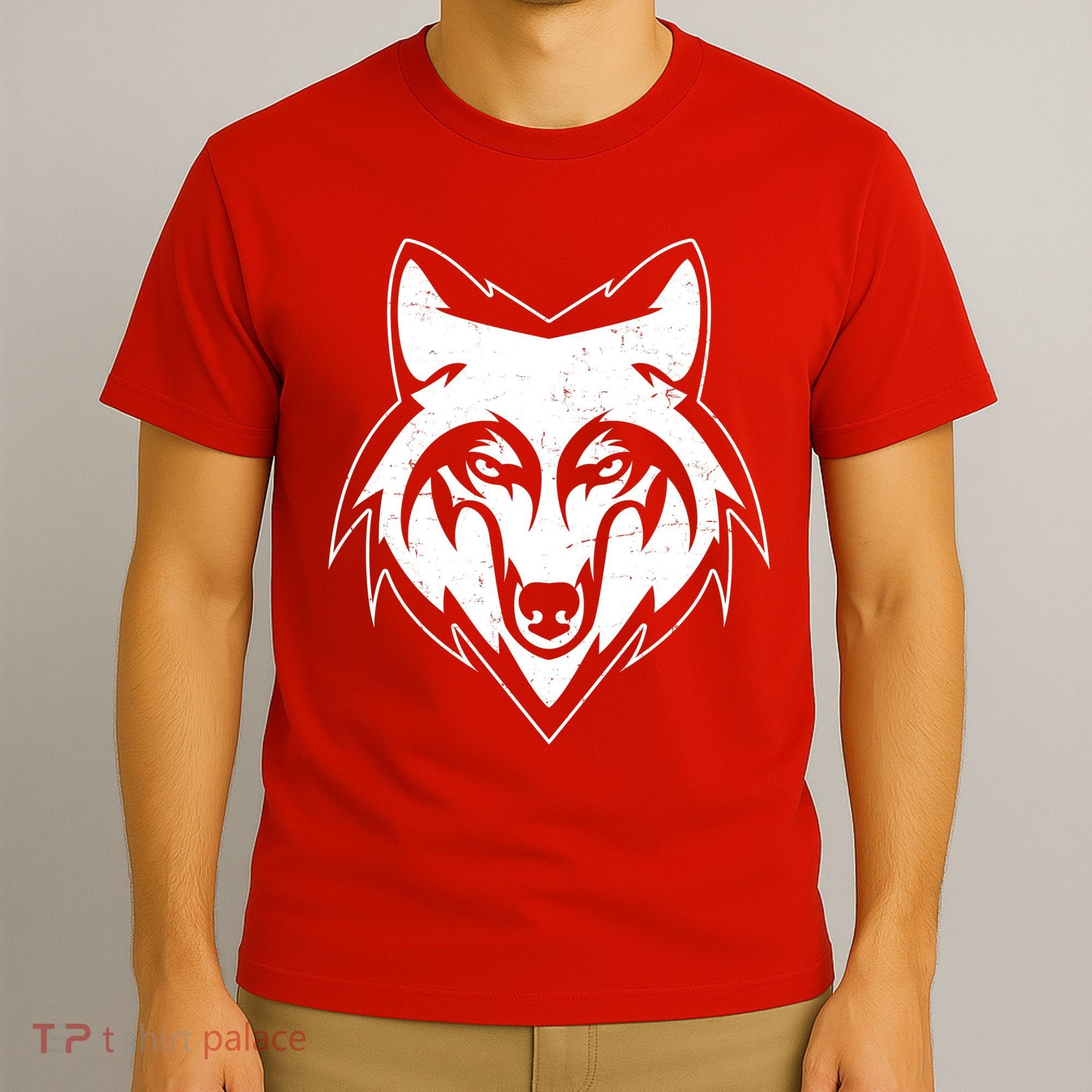 Modern Wolf Face Symbol T-Shirt