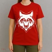 Modern Wolf Face Symbol T-Shirt thumb 4