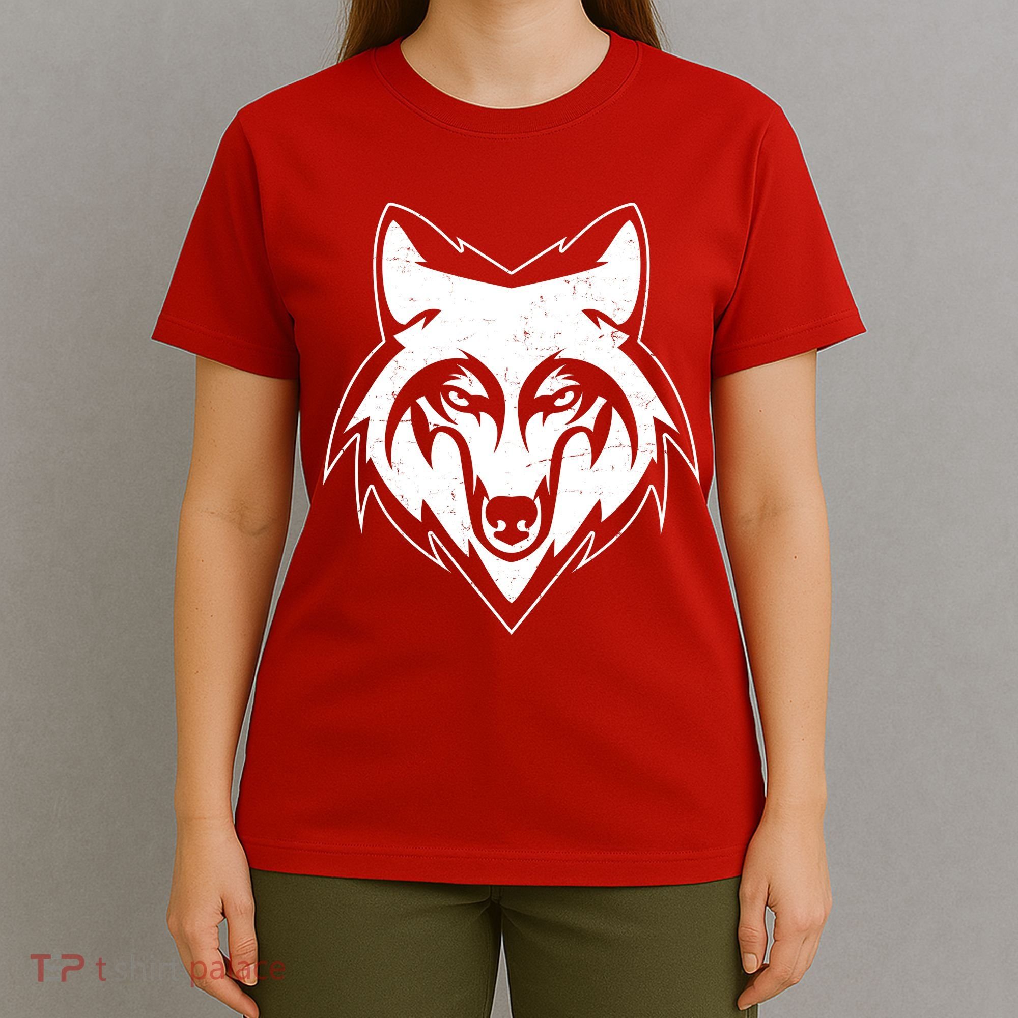 Modern Wolf Face Symbol T-Shirt