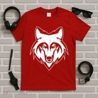 Modern Wolf Face Symbol T-Shirt thumb 5