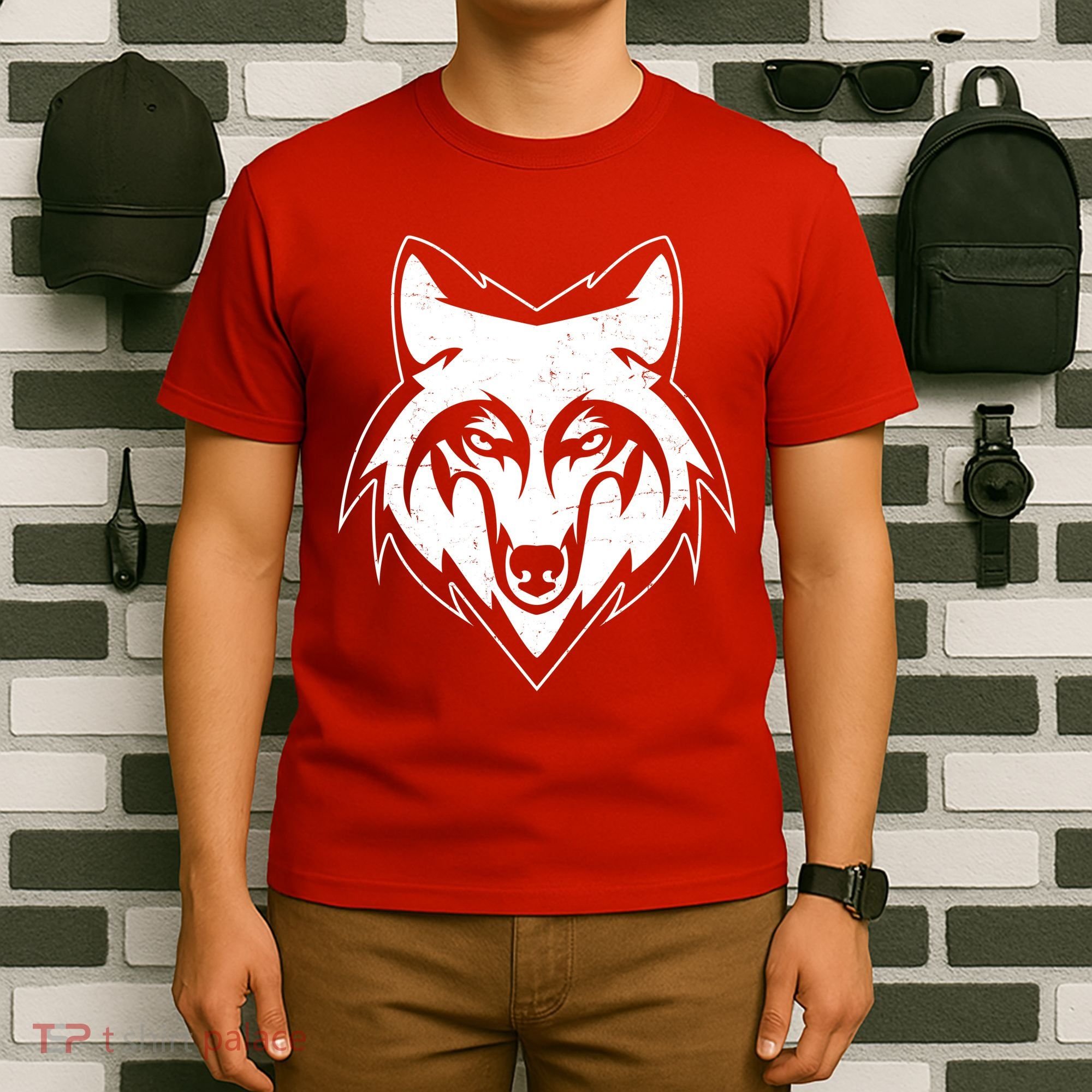 Modern Wolf Face Symbol T-Shirt