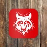 Modern Wolf Face Symbol Coaster thumb 0