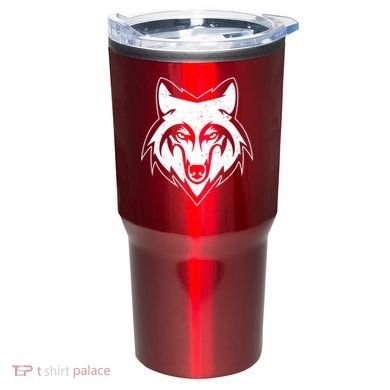Modern Wolf Face Symbol Tumbler