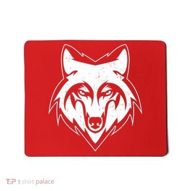 Modern Wolf Face Symbol Mousepad