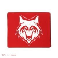 Modern Wolf Face Symbol Mousepad thumb 0