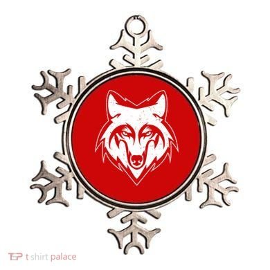Modern Wolf Face Symbol Ornament