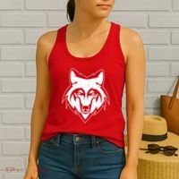 Modern Wolf Face Symbol Women's Tank Top thumb 2