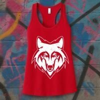 Modern Wolf Face Symbol Women's Tank Top thumb 3
